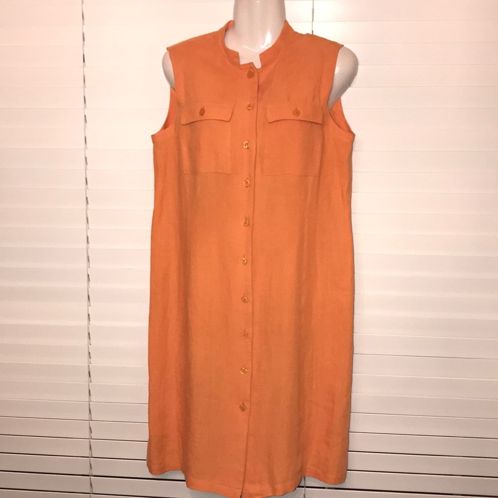 Tess burnt orange linen sundress